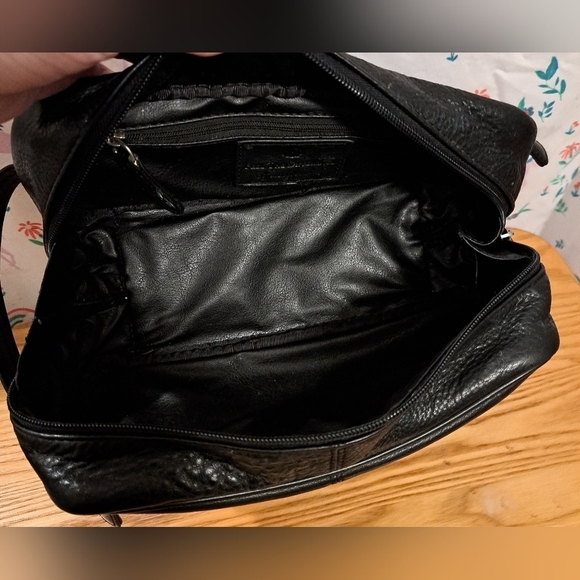 EUC Osgoode Marley Black Pebble Cashmere Leather Toiletry Shave Travel Pouch Bag - Picture 7 of 11